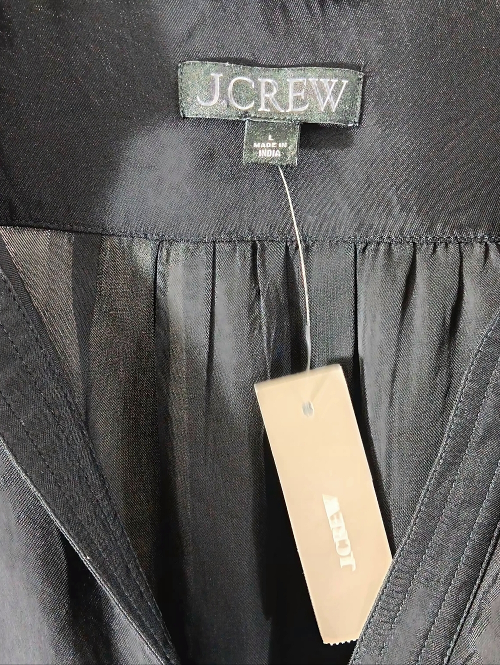 J. Crew Bungalow Black Maxi Popover Dress Women's Size Large Loungewear Casual - Picture 4 of 13